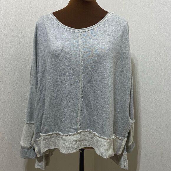 Free People Dandelion Cutout Open Shoulder Oversized Sweatshirt Small - Picture 1 of 10